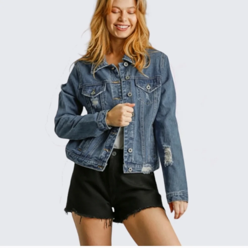 New distressed star denim jacket - Picture 5 of 12